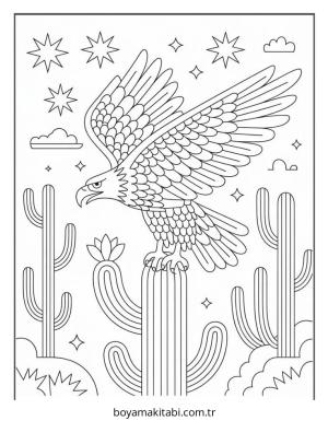 Kartal boyama sayfası – eğitici aktivite, yaratıcılık