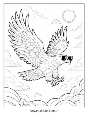 Kartal boyama sayfası – çizgi film temalı, basit çizim
