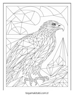 Kartal boyama sayfası – el becerilerini geliştirir, boyama çalışması