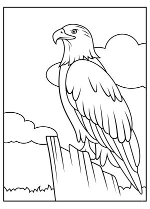 Kartal boyama sayfası, coloring page, Kartal Ayakta,