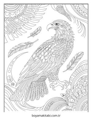 Kartal boyama sayfası – çocuklar için, çizgi film temalı
