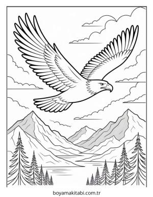 Kartal boyama sayfası – evde etkinlik, ücretsiz yazdır