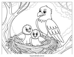 Kartal boyama sayfası – yaratıcılık, eğlenceli etkinlik