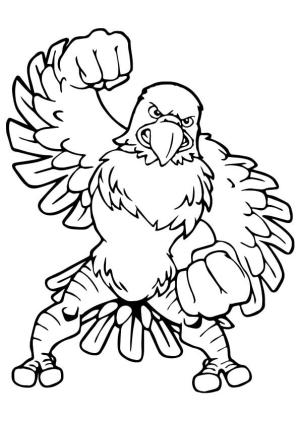 Kartal boyama sayfası, coloring page, Kızgın Kartal Yumruk Atmak,