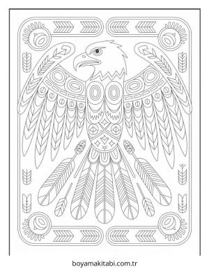 Kartal boyama sayfası – sevimli karakter, sanatsal çalışma