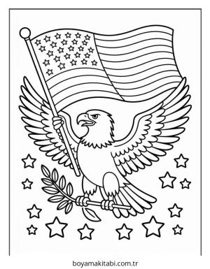 Kartal boyama sayfası – çizgi film temalı, basit çizim