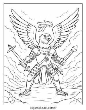 Kartal boyama sayfası – keyifli zaman, renkli çizimler
