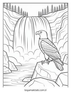 Kartal boyama sayfası – kolay boyama, eğitici aktivite
