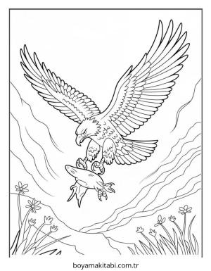 Kartal boyama sayfası – okul öncesi, evde etkinlik
