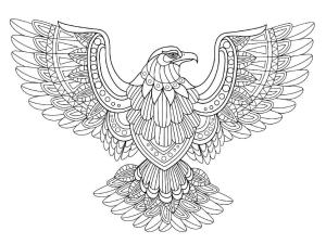 Kartal boyama sayfası, coloring page, Kartal Mandala,