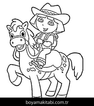 Kaşif Dora boyama sayfası – PDF indir, sevimli karakter