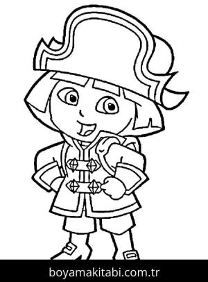 Kaşif Dora boyama sayfası – boyama etkinliği, çocuk aktivitesi