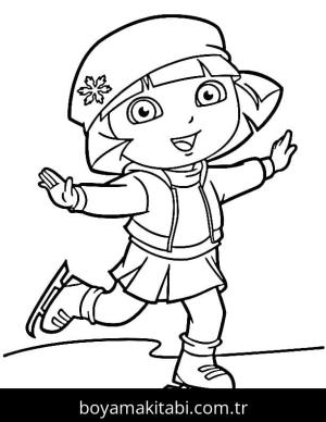 Kaşif Dora boyama sayfası – kolay boyama, eğitici aktivite