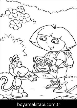 Kaşif Dora boyama sayfası – yaratıcılık, eğlenceli etkinlik