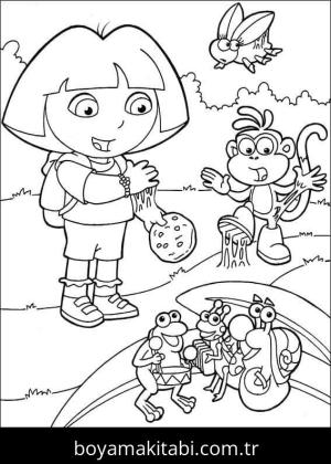 Kaşif Dora boyama sayfası – boyama çalışması, yaratıcılığı geliştirir