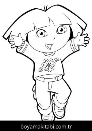 Kaşif Dora boyama sayfası – kolay boyama, eğitici aktivite