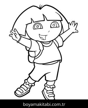 Kaşif Dora boyama sayfası – renkli çizimler, okul öncesi