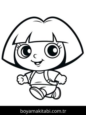 Kaşif Dora boyama sayfası – yaratıcılığı geliştirir, keyifli zaman