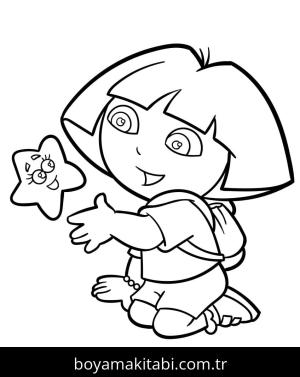 Kaşif Dora boyama sayfası – evde etkinlik, ücretsiz yazdır