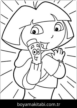 Kaşif Dora boyama sayfası – yaratıcılığı geliştirir, keyifli zaman