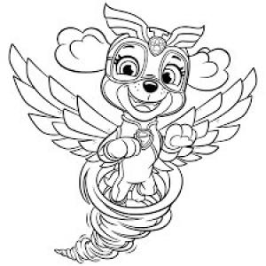 Kasırga boyama sayfası,  coloring page, Mighty Pups skye en Tornado, 