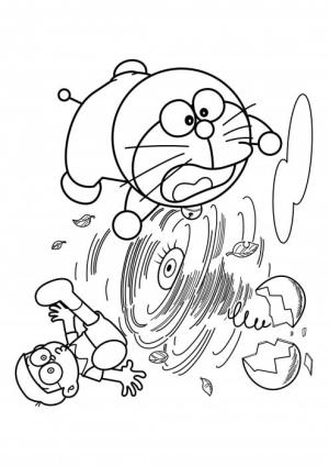 Kasırga boyama sayfası,  coloring page, Nobita, Doraemon ve Kasırga, 