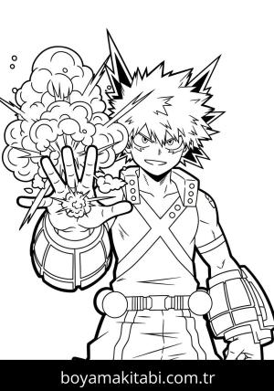 Katsuki Bakugo boyama sayfası,  coloring page, 