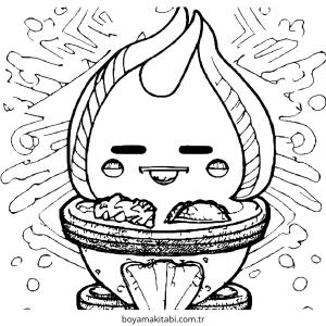 Kawaii Food boyama sayfası – sanatsal çalışma, çocuklar için