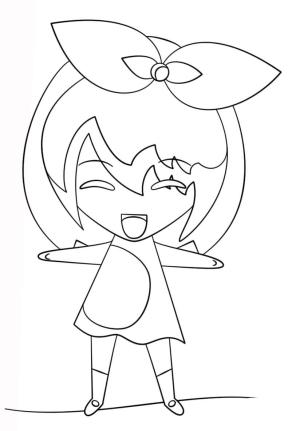 Kawaii boyama sayfası,  coloring page, Kız Eğlenceli Kawaii, 