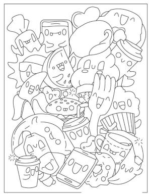 Kawaii boyama sayfası,  coloring page, Müthiş Kawaii, 