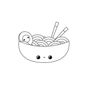 Kawaii boyama sayfası,  coloring page, Kawaii Gülümseyen Erişte, 