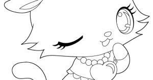 Kawaii boyama sayfası,  coloring page, Yüz Kedi Kawaii, 