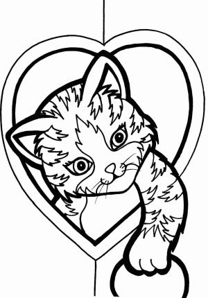 Kawaii boyama sayfası,  coloring page, Temel Kedi Kawaii, 