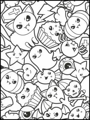 Kawaii boyama sayfası,  coloring page, Hayalet Kawaii, 