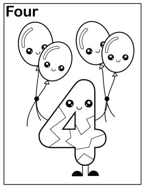 Kawaii boyama sayfası,  coloring page, Dört Kawaii, 