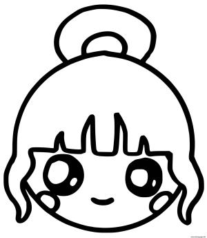 Kawaii boyama sayfası,  coloring page, Kafa Kızı Kawaii, 