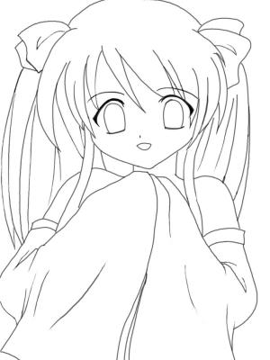 Kawaii boyama sayfası,  coloring page, Anime Kız Eğlence Kawaii, 