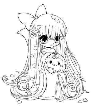 Kawaii boyama sayfası,  coloring page, Güzel Kawaii, 