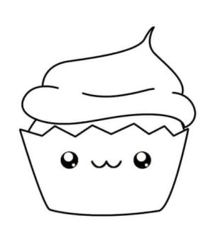 Kawaii boyama sayfası,  coloring page, Kawaii Kek, 