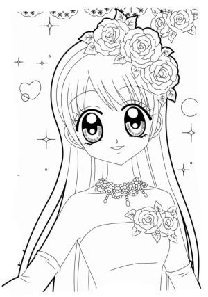 Kawaii boyama sayfası,  coloring page, Yüz Kız Kawaii, 