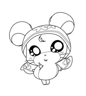 Kawaii boyama sayfası,  coloring page, Müthiş Tavşan Kawaii, 