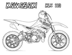 Kawasaki boyama sayfası,  coloring page, Kawasaki KLX 1100 çizimi, 