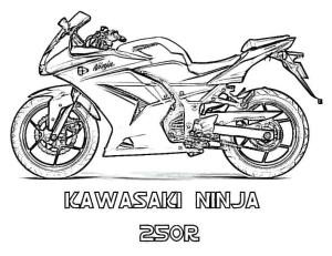 Kawasaki boyama sayfası,  coloring page, Kawasaki Ninja 250r çizimi, 