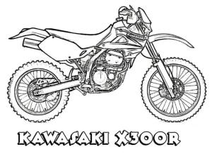 Kawasaki boyama sayfası,  coloring page, Kawasaki X300R çizimi, 