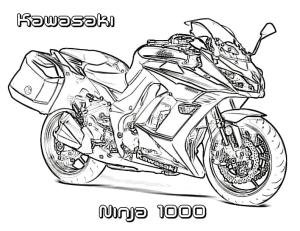 Kawasaki boyama sayfası,  coloring page, Kawasaki Ninja 1000 çizimi, 