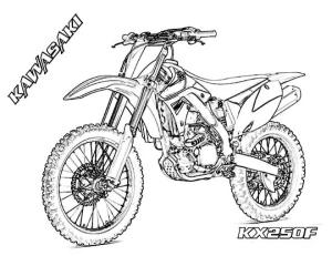 Kawasaki boyama sayfası,  coloring page, Kawasaki Kx250F çizimi, 