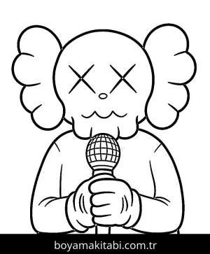 Kaws boyama sayfası – basit çizim, kolay boyama