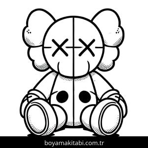 Kaws boyama sayfası – okul öncesi, evde etkinlik