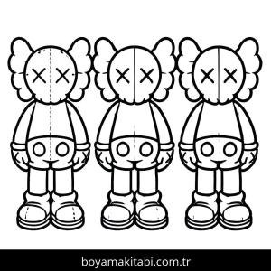 Kaws boyama sayfası – boyama çalışması, yaratıcılığı geliştirir