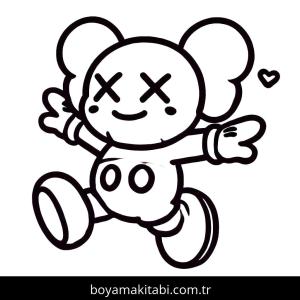 Kaws boyama sayfası – kolay boyama, eğitici aktivite